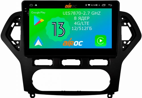 Магнитола для Ford Mondeo 4 2010-2015 (Климат) - Airoc 2K AU-1713A на Android 13, Быстрейшая, SIM-слот