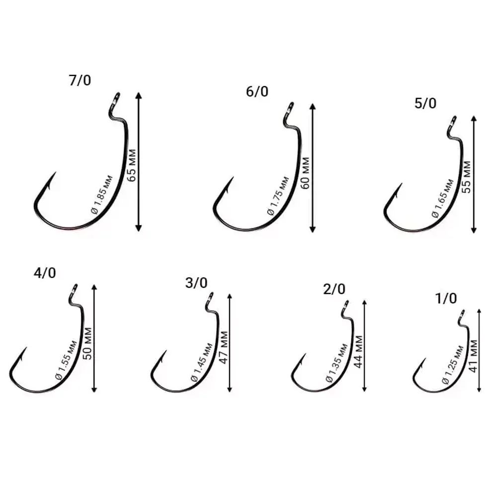 Офсетный крючок Crazy Fish Big Game Offset Hook №4/0  5 шт