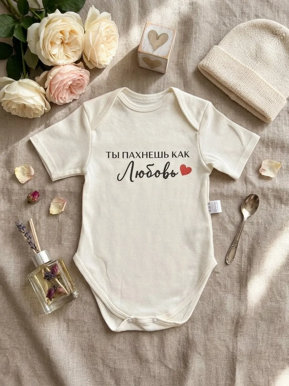 Боди для новорожденных с надписью Ты пахнешь, как любовь