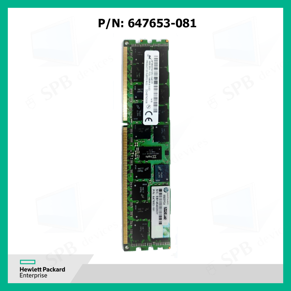 Модуль памяти HP 16Gb (1х16GB) 2Rx4 PC3L-10600R DDR3-1333 ECC CL9 647901-B21, 647653-081 oem