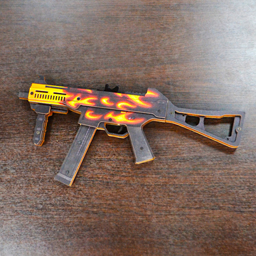 Пистолет-пулемет 1.6 VozWooden Active UMP-45 Пламя (деревянный резинкострел)