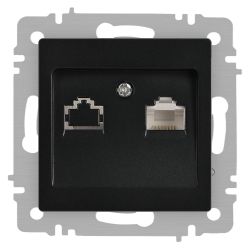Розетка Intro Accent 6-303-05 информационная RJ45 IP20 СУ антрацит | Intro