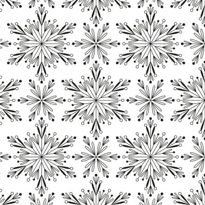 Узоры из снежинок на белом