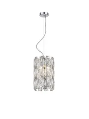 Светильник подвесной NewRgy B65-ф220*H340 CHROME, 2×40 Вт, хромированный