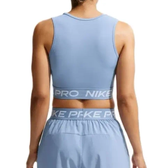 Женский топ теннисный Nike Pro Dri-Fit Cropped - work blue/white