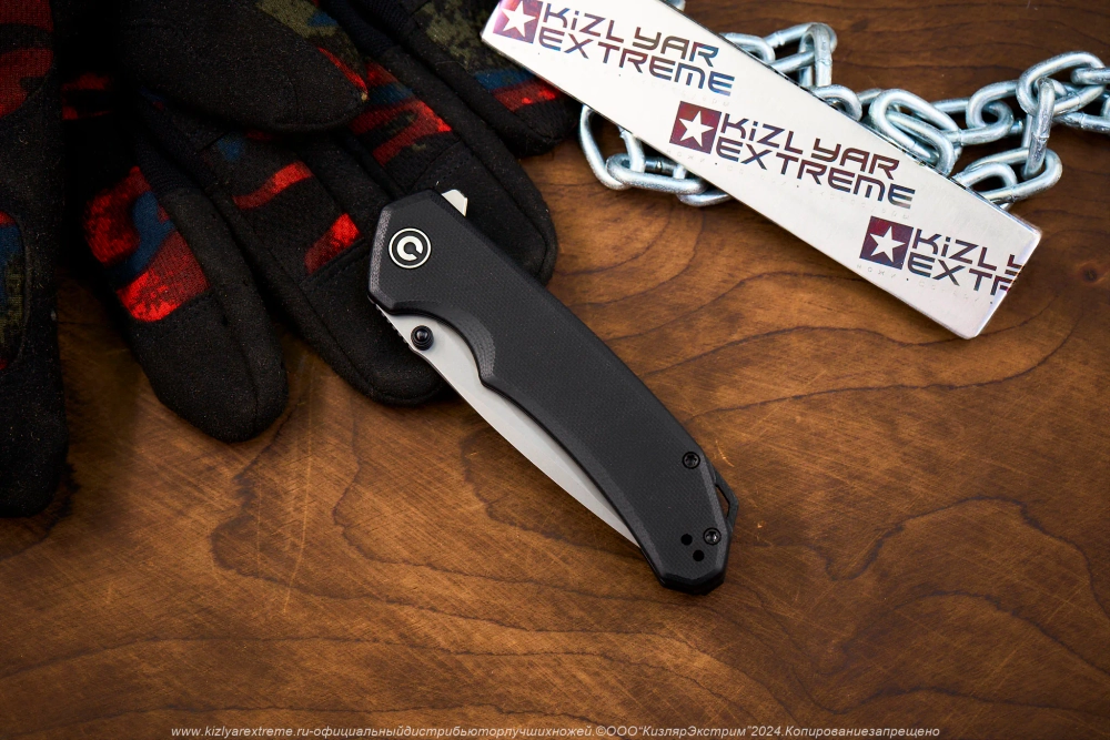 Нож Civivi Brazen C2102C сталь 14C28N Stonewashed Drop Point рукоять Black G10