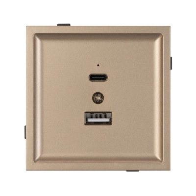 Механизм USB розетки SCT-TENDO-MUAC-PL-GD (5V, 3A, QC3) (Arlight, -)