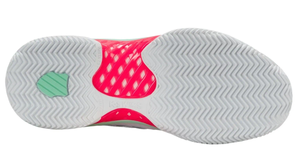Женские теннисные кроссовки K-Swiss Hypercourt Express 2 Clay - white/neon pastel pink/black