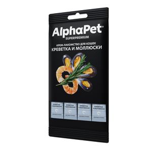 Крем-лакомство AlphaPet Superpremium для кошек с креветкой и моллюсками