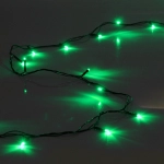 Гирлянда для дома 1,5м 12 ламп LED зелёный пров.,8 реж, IP-20, Зелёный