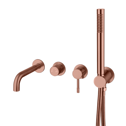 Смеситель встроенный + ручной душ + излив Uno Copper Brushed