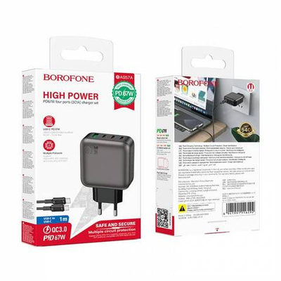 Зарядное устройство на Type-C Borofone BAS57A PD67W (3C1A) (black)