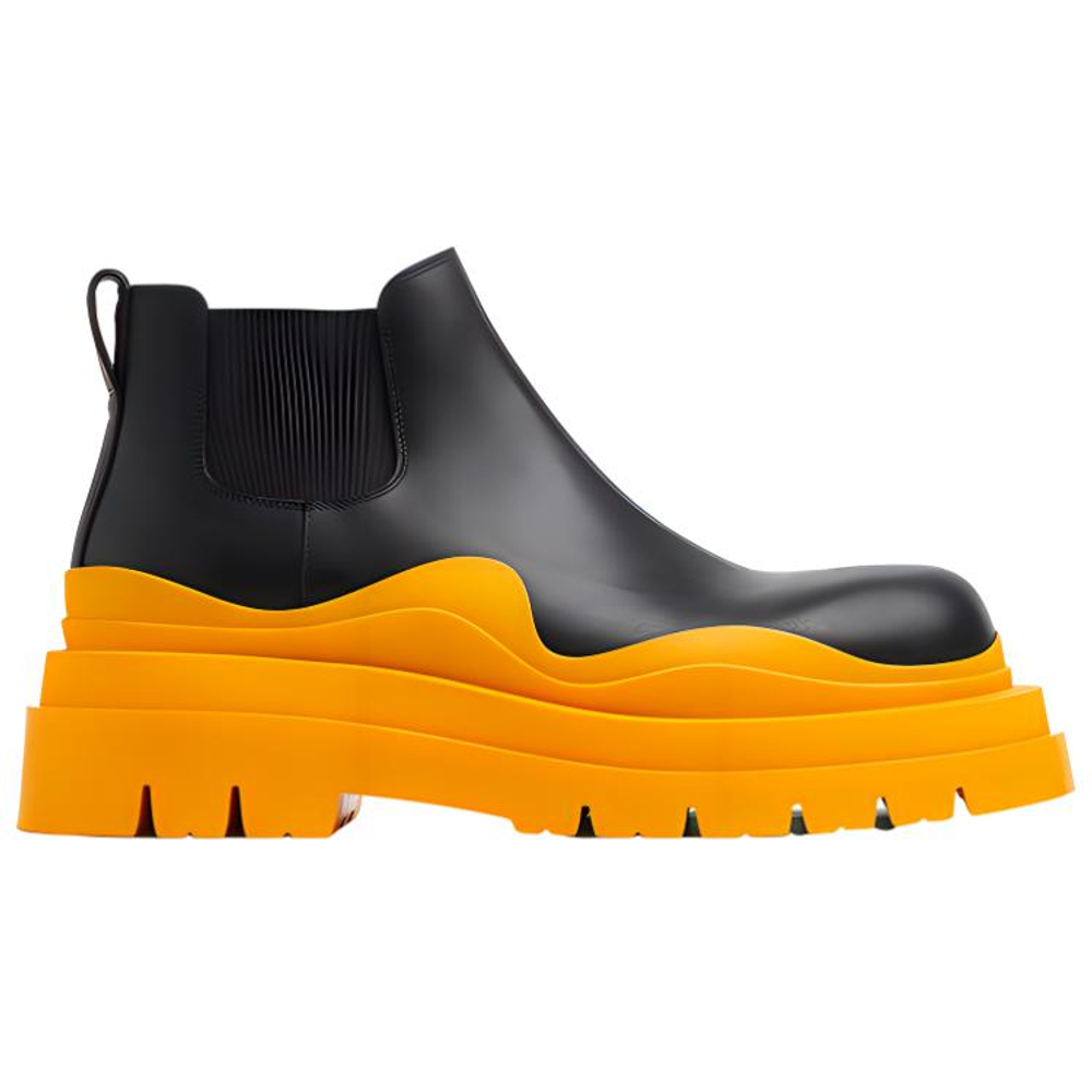 Bottega Veneta Tire Chelsea Ankle Length Chelsea Boots Men"s Orange