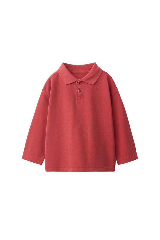 ZARA ОДНОТОННОЕ ПОЛО ПИКЕ, ЛИНЯЛЫЙ КРАСНЫЙ