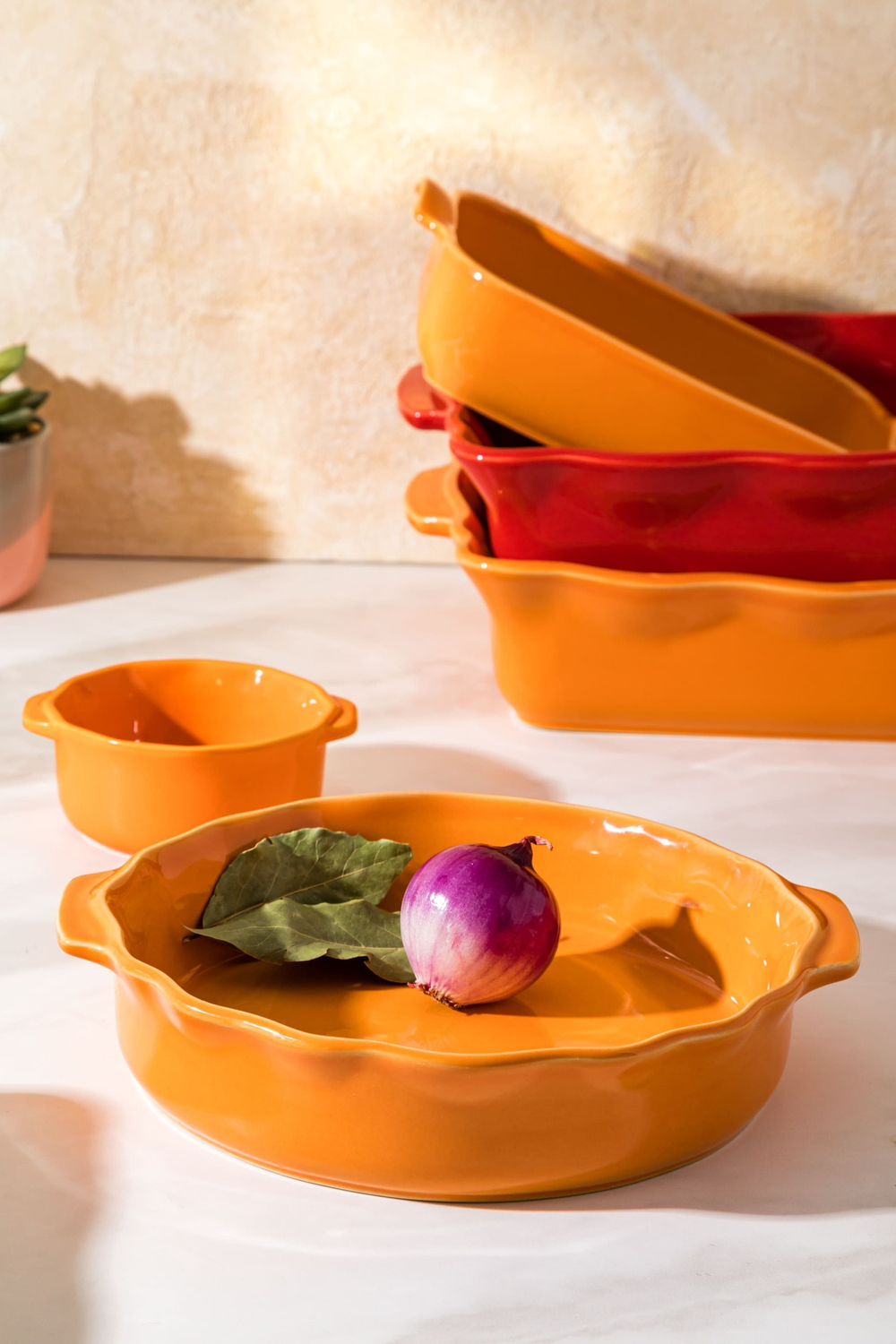 Форма для запекания 22.5см Esprit de cuisine Festonne оранжевая