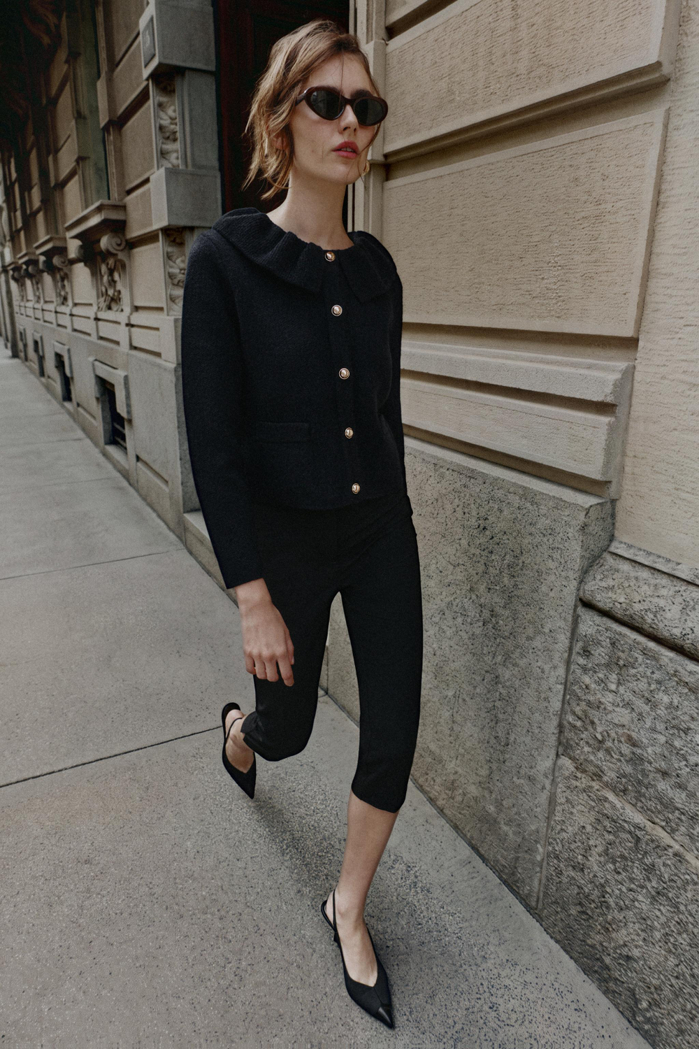КАРДИГАН С ВОРОТНИКОМ С ВОЛАНОМ — ZARA