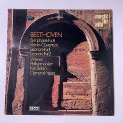 Винтажная виниловая пластинка LP Beethoven Бетховен, Wiener Philharmoniker, Karl Bohm, Clemens Krauss, Symphonie Nr. 8 (Германия 1973)