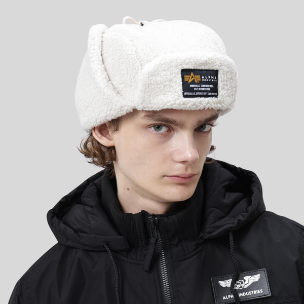 Шапка Alpha Industries Alpha Teddy Hat Off White (Белая)