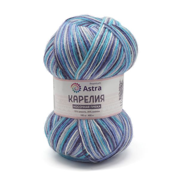 Пряжа Astra Premium (Астра Премиум) Карелия носочная (Karelia sock) / уп.2 мот. по 100 г, 400 м, 1006