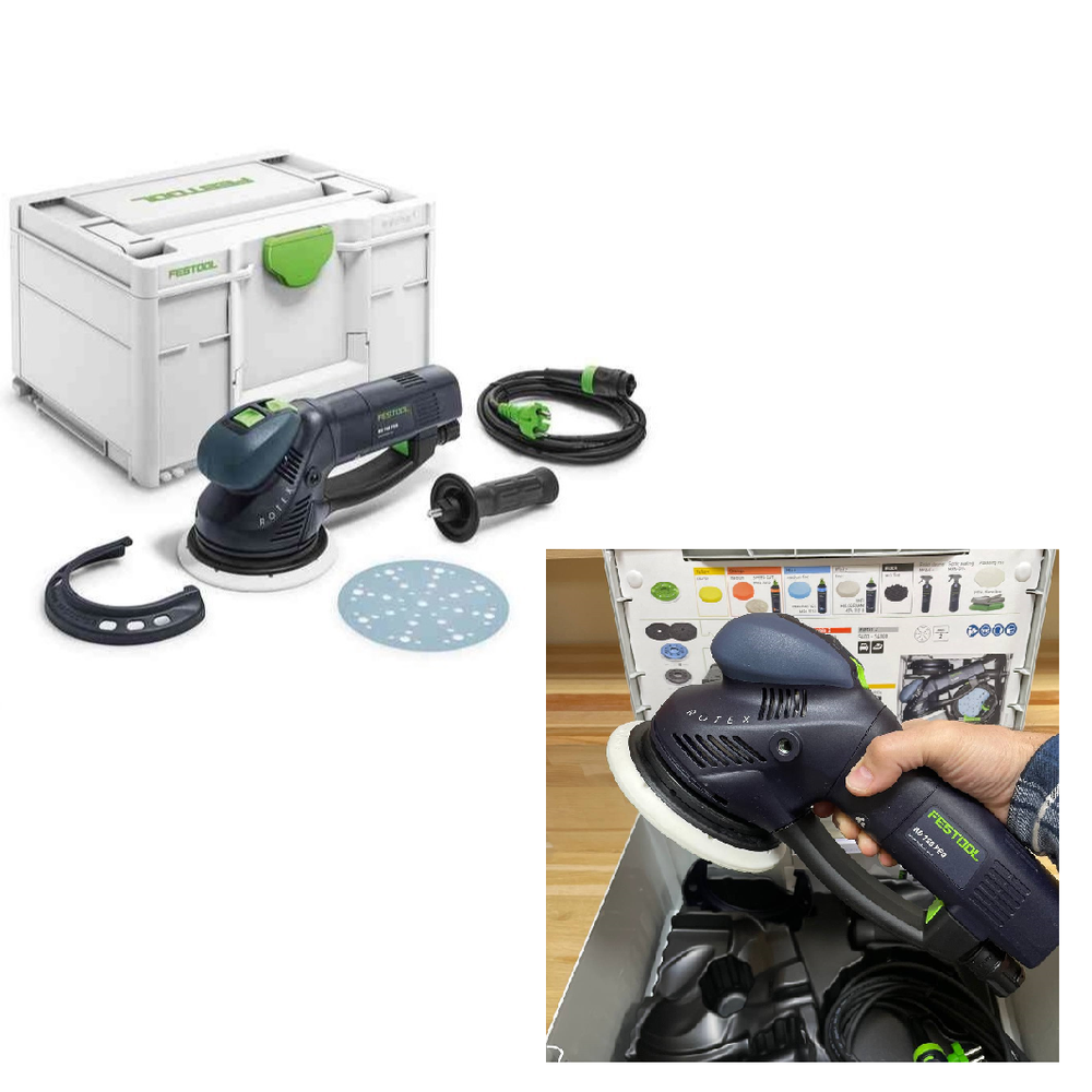 ОСЕНЬЮ ВЫГОДНО ХИТ! Эксцентриковая шлифовальная машинка с редуктором FESTOOL ROTEX RO 150 FEQ-Plus для грубого, тонкого шлифования и полирования в систейнере Systainer SYS3 M 237 576017