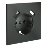 Накладка для розетки с заземлением и защитными шторками, с USB A+A, (титан) Voltum S70 VLS000906