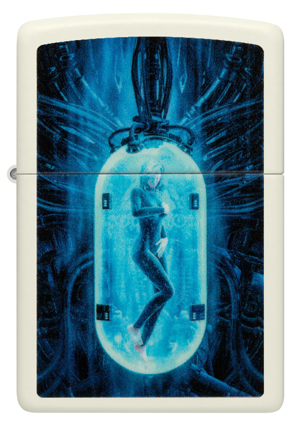 Зажигалка Zippo Woman in Tube с покрытием Glow In The Dark Green, латунь/сталь, белая, 38x13x57 мм