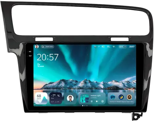 Магнитола для Volkswagen Golf 7 2012-2020 (рамка черный глянец) - Teyes CC4 монитор 10.36" 2K QLED на Android 14, Быстрейшая, Snapdragon 680, DSP, CarPlay, 4G SIM-слот