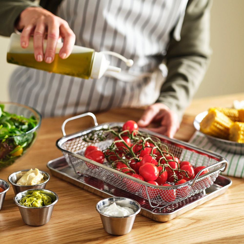IKEA GRILLTIDER  (ИКЕА ГРИЛЛТИДЕР)  -  Корзина для гриля - нержавеющая сталь 33x19 см