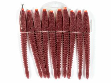 Приманки поролоновые 3D Ex WORM Br 14см под офсетный крючок размер 3/0, 4/0, 5/0 10шт набор