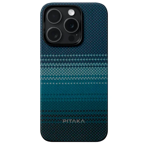 Чехол из арамидного волокна с поддержкой MagSafe PITAKA Fusion Weaving MagEZ Case 5 для iPhone 15 Pro Max, Moonrise (Восход Луны)