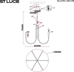 Потолочная люстра Dutchess SL1243.303.06 ST Luce
