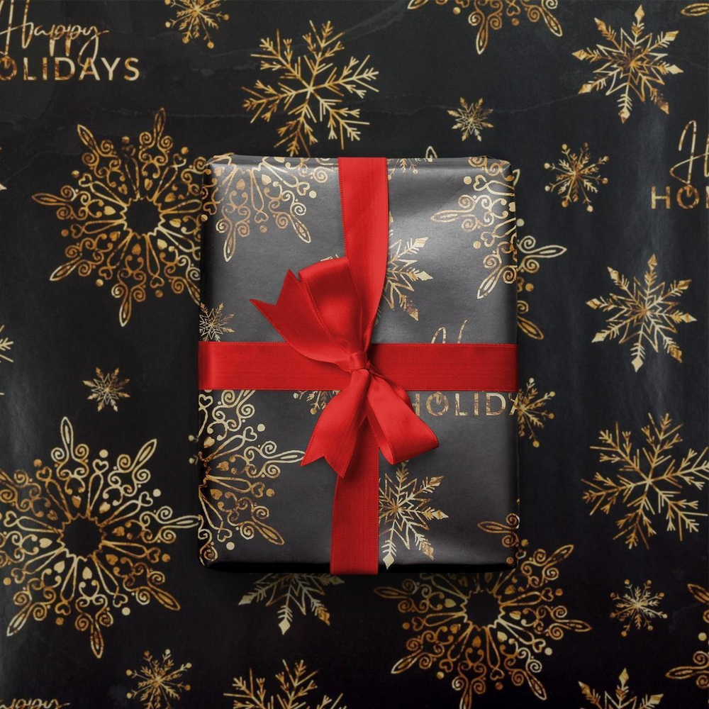 Бумага упаковочная глянцевая "Happy holidays" 50х70см 7065414