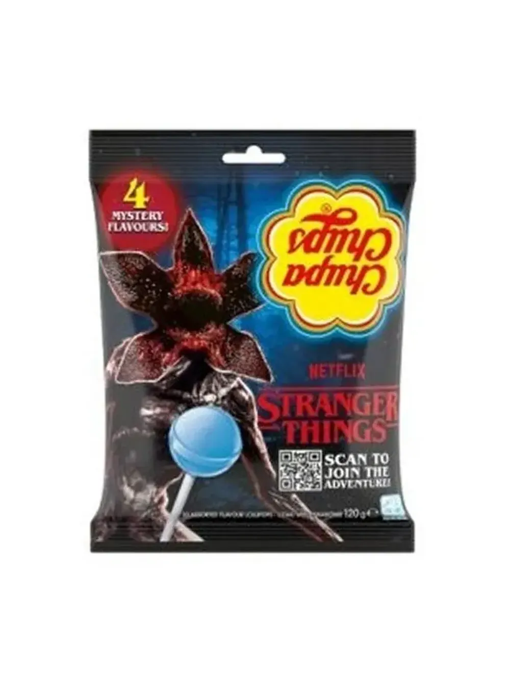 Леденец Chupa Chups Stranger Things Очень странные дела 4 вкуса, 120 г