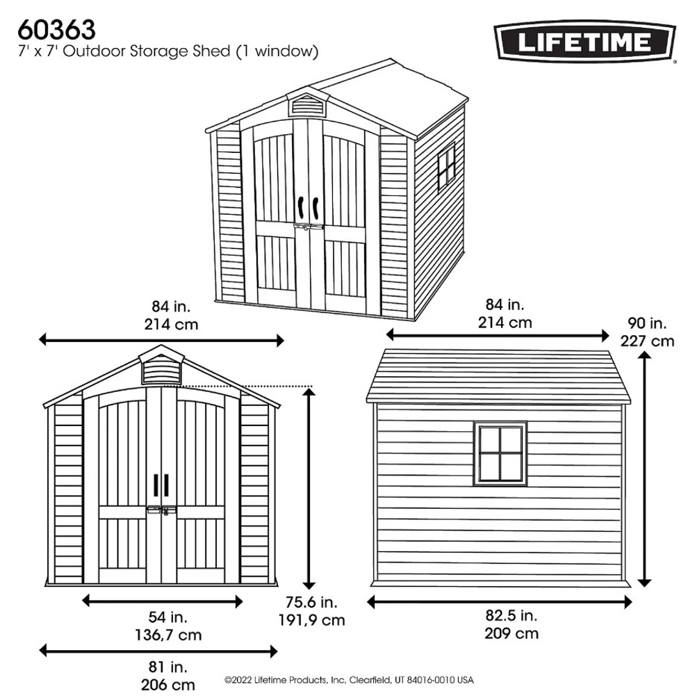 Пластиковый хозблок LifeTime WoodLook 7x7