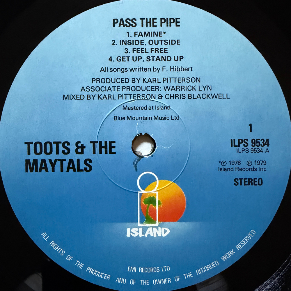 Toots & The Maytals ‎– Pass The Pipe (Англия 1979г.)