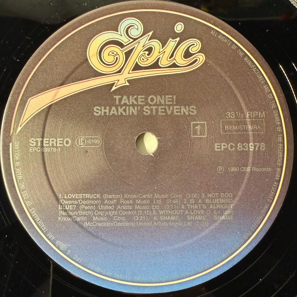 Shakin' Stevens ‎– Take One (Голландия 1980г.)