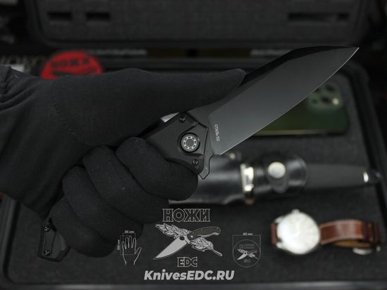 Складной нож НОКС Мангуст-2 336-708406 (Black Red) c клинком из стали D2, рукоять G10