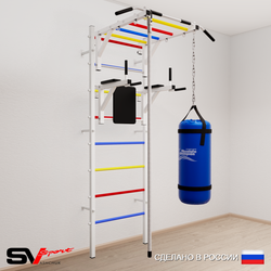 Шведская стенка Sv Sport 5401 (Турник рукоход/Брусья/Канат/Цепь/Мешок 15кг)