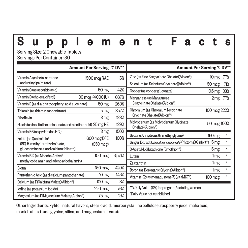 Seeking Health, Prenatal Essentials, 60 жевательных таблеток