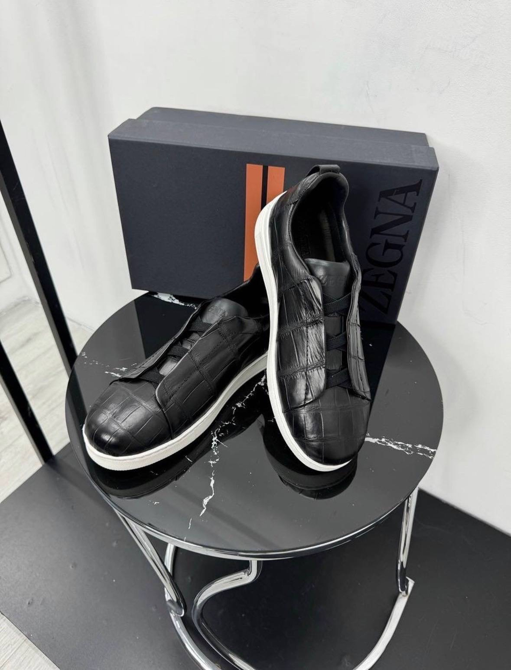 Кеды Ermenegildo Zegna из кожи крокодила
