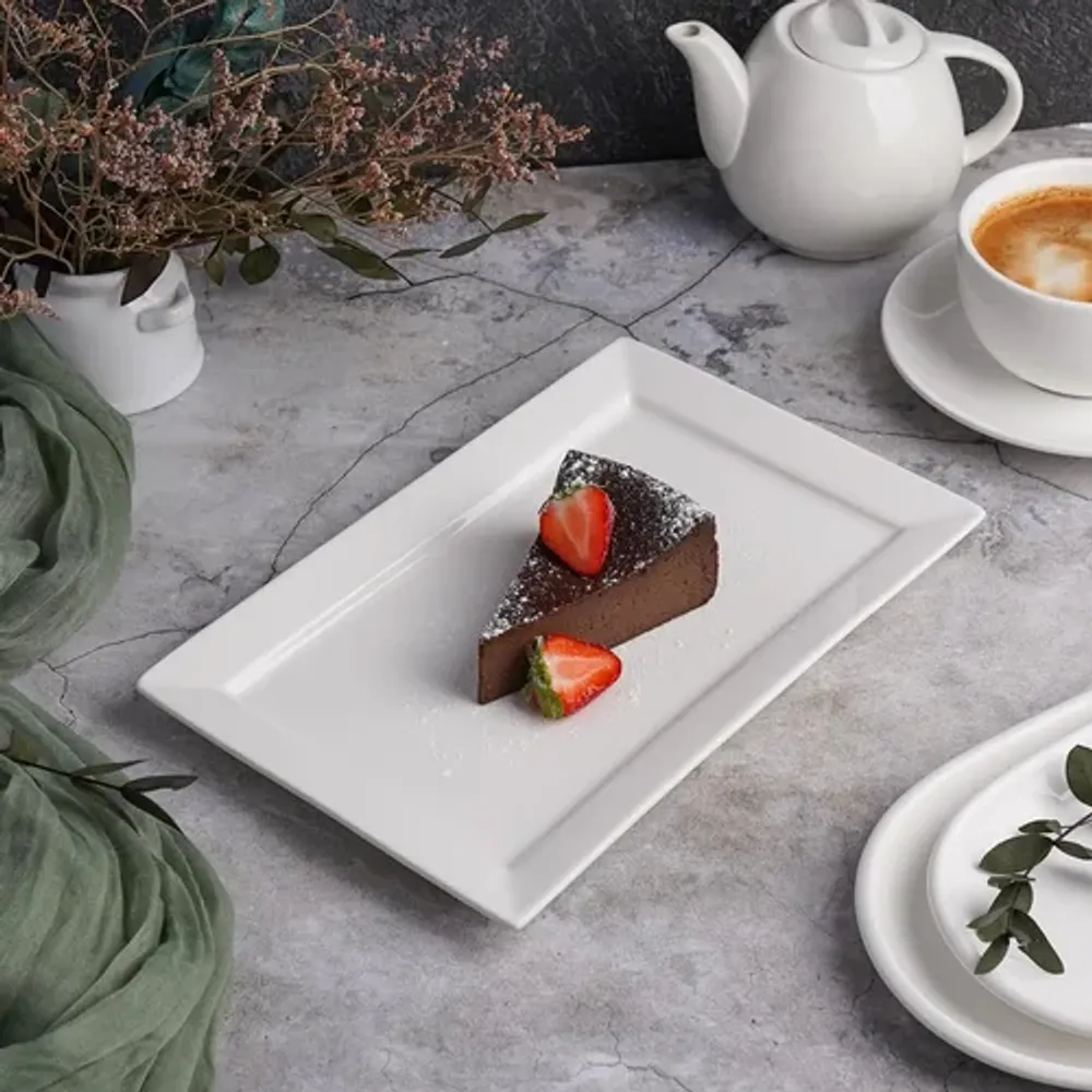 Блюдо прямоугольное 26*17 см h2 см белое фарфор P.L. Proff Cuisine [6]
