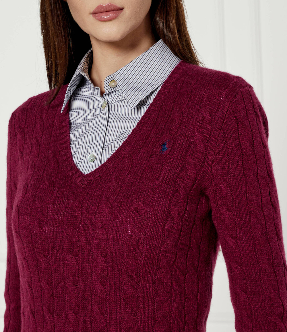 Шерстяной свитер KIMBERLY POLO RALPH LAUREN - бордовый(211910422)