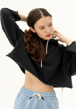 Худи Bowery NYC укороченное оверсайз Pirate Black