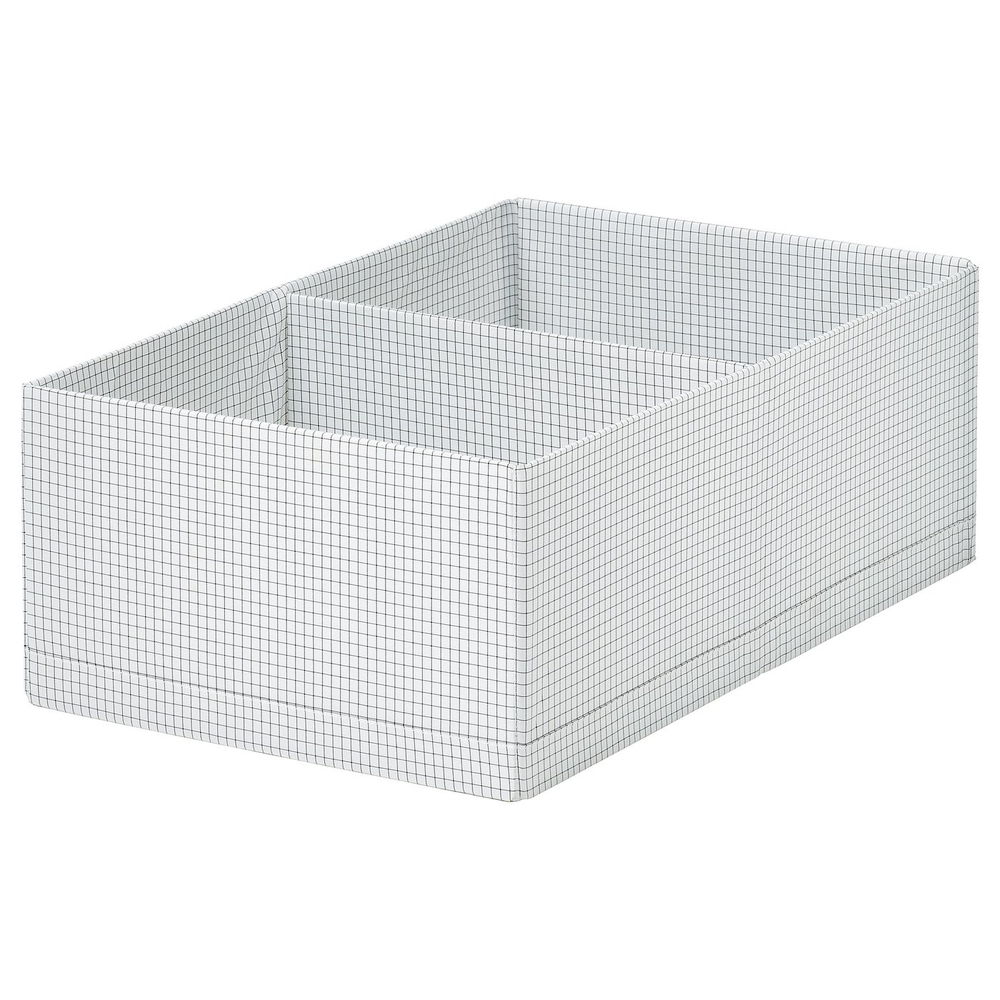 IKEA STUK  (ИКЕА СТУК)  -  Коробка с перегородкой - белый/чёрный 32x51x18 см
