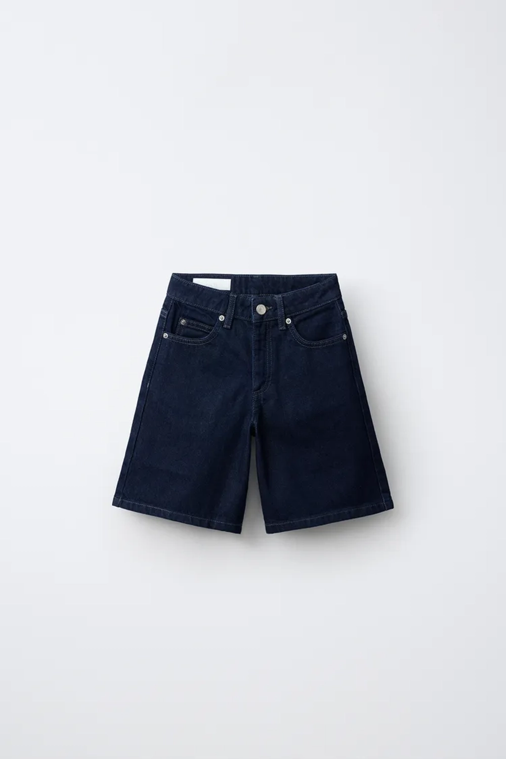 ZARA ДЛИННЫЕ ДЖИНСОВЫЕ ШОРТЫ, СИНИЙ