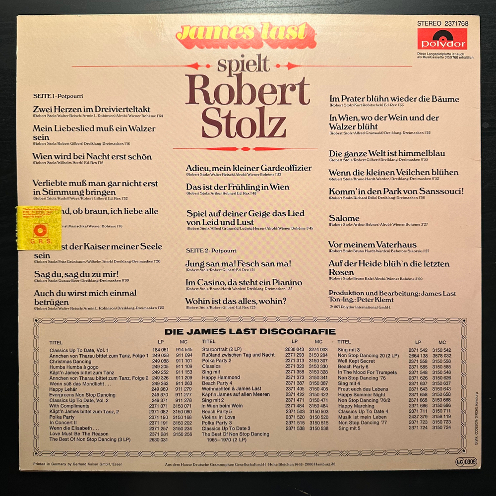 James Last - James Last Spielt Robert Stolz (Германия 1977г.)
