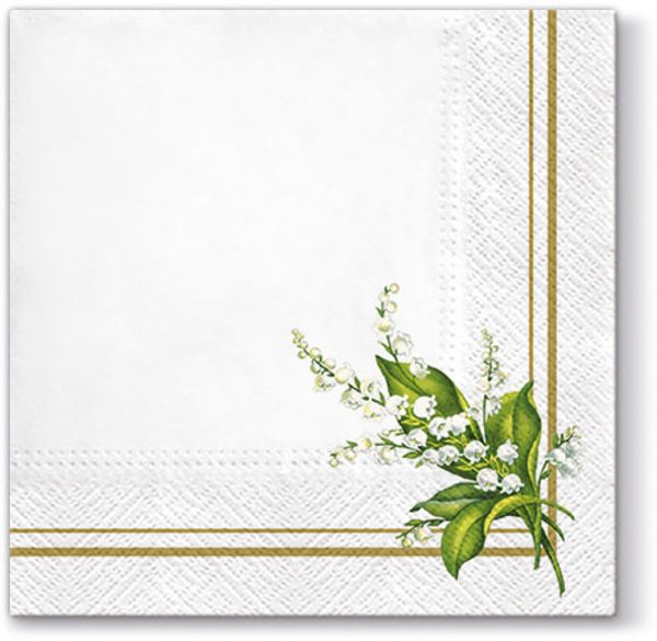 Салфетки 3-слойные для декупажа Sagen Vintage Design Lunch PAW Decor Collection Ландыши