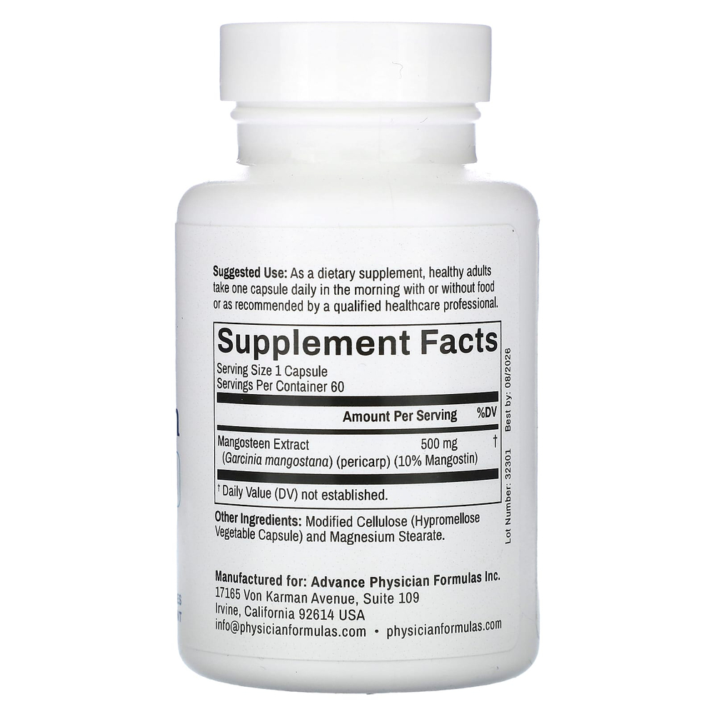 Advance Physician Formulas, мангостан, 500 мг, 60 капсул