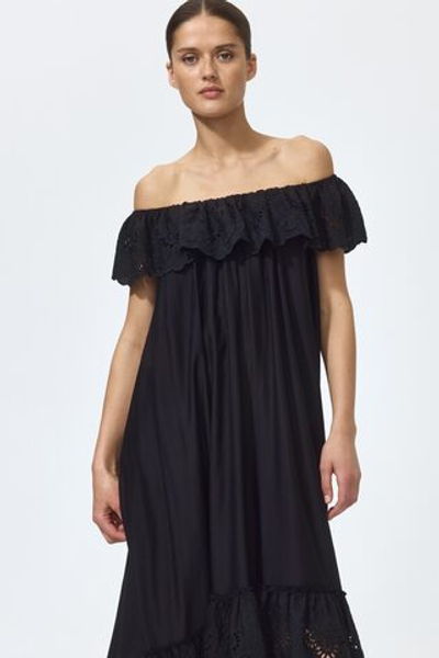 Платье с вышивкой и открытыми плечами - H&M