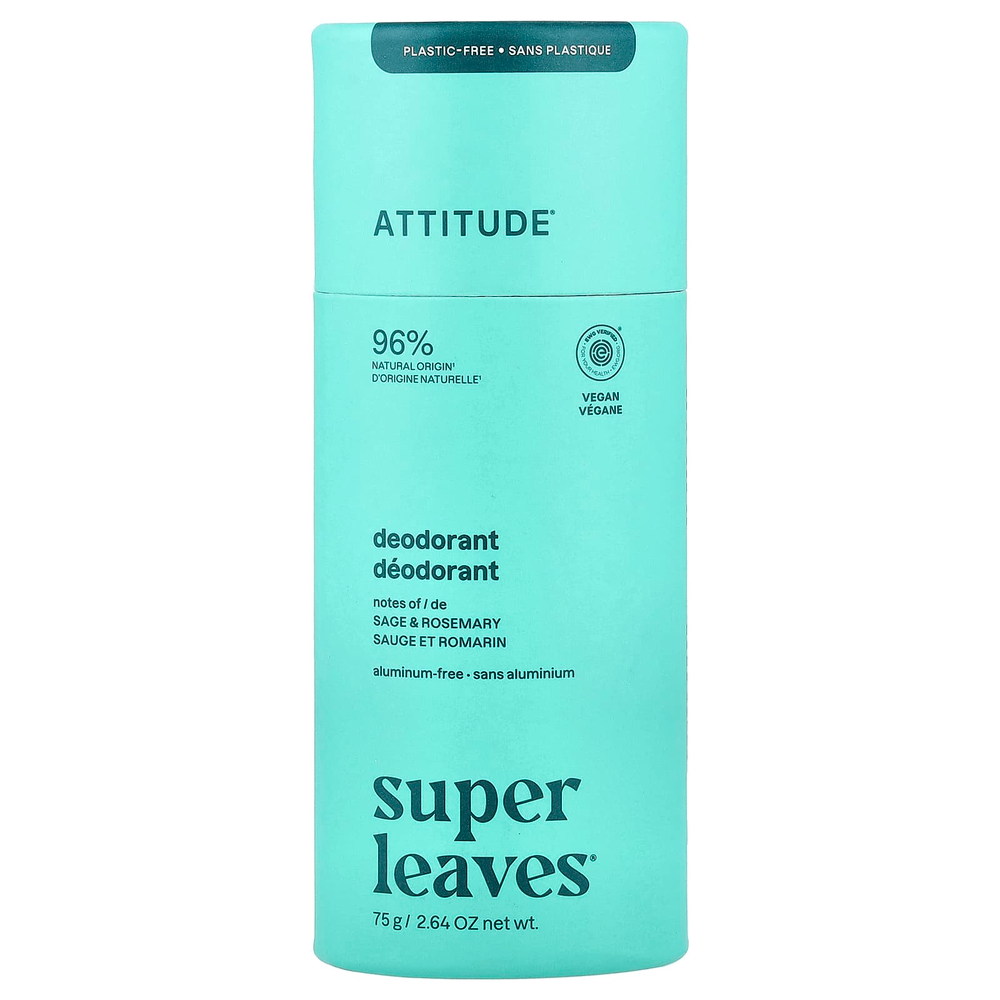 ATTITUDE, Super Leaves™, дезодорант, шалфей и розмарин, 75 г (2,64 унции)
